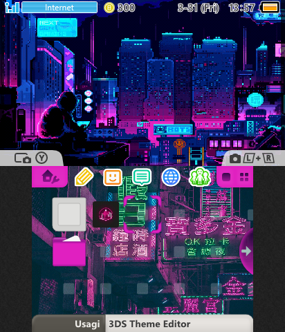 purple neon city