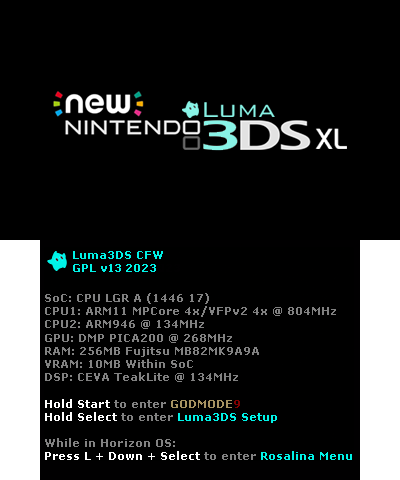 Luma3DS v13 BIOS - New 3DS XL