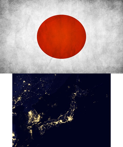 Japan flag splash